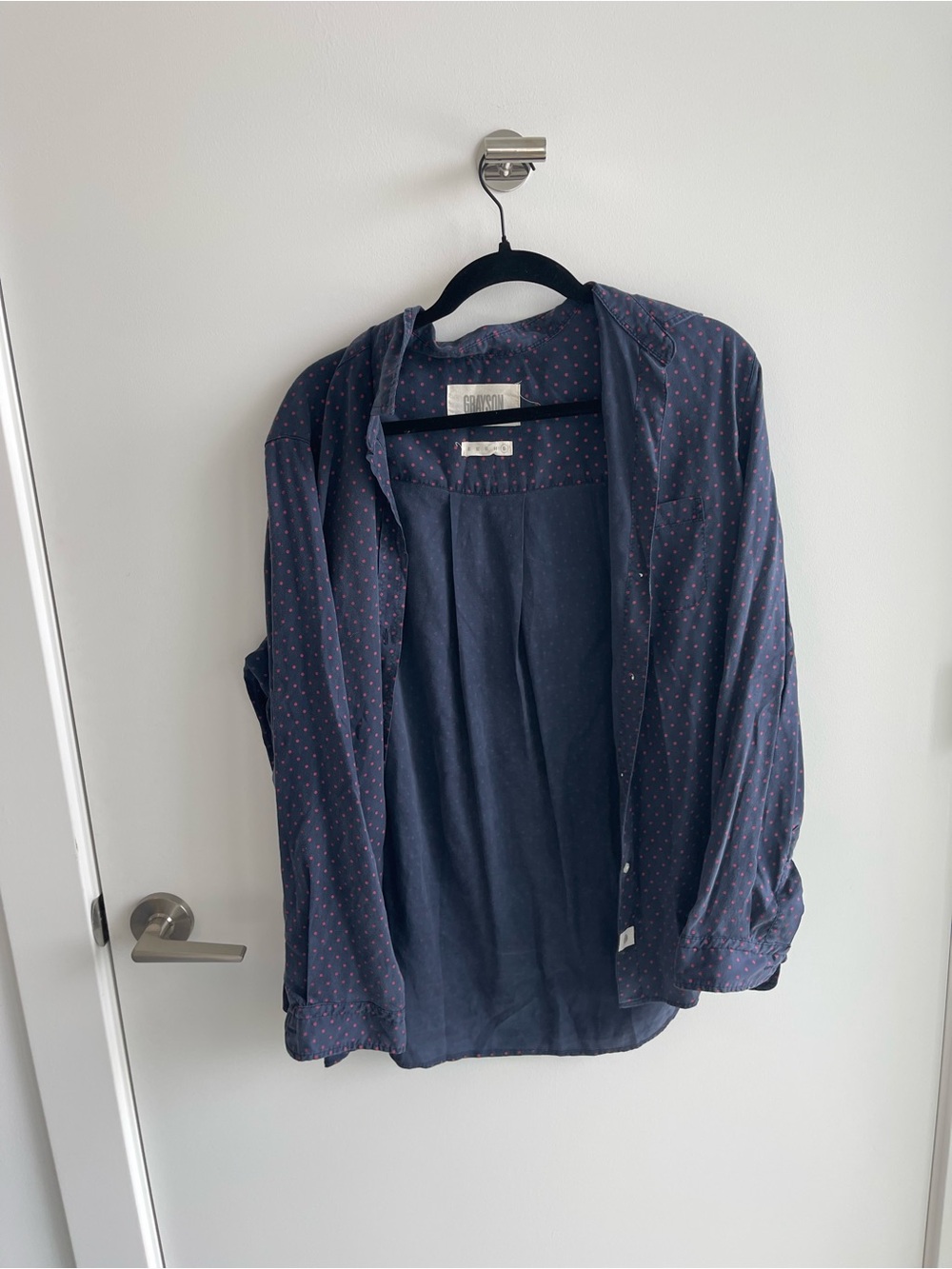 Grayson Navy Polka Dot Lightweight Shirt